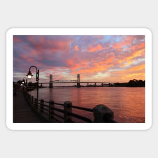 Cape Fear Bridge Sunset Sticker